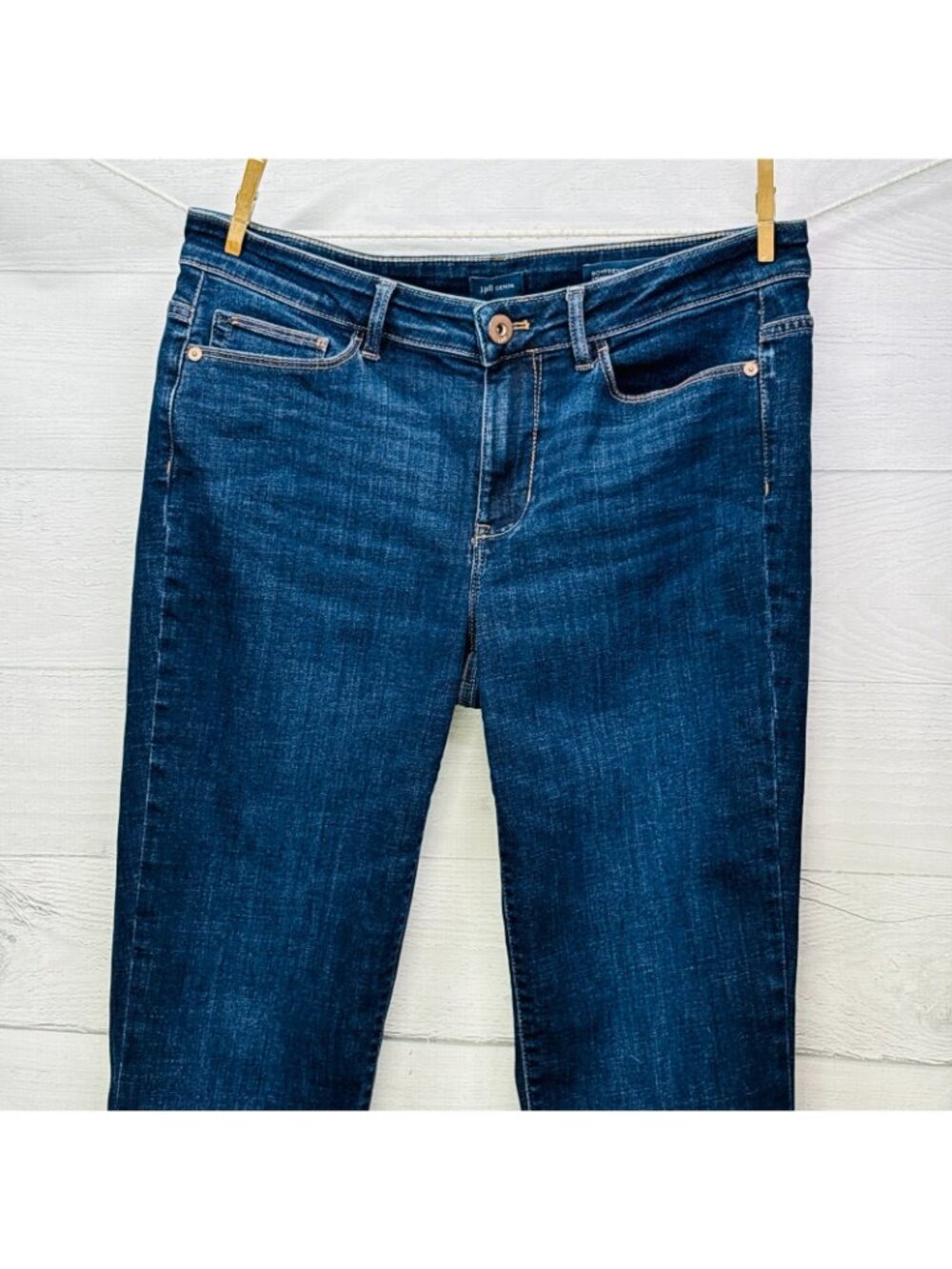 J.Jill Boyfriend Straight Leg Ankle Jeans Women’s Size 8 Dark Wash Stretch Denim - Picture 5 of 12